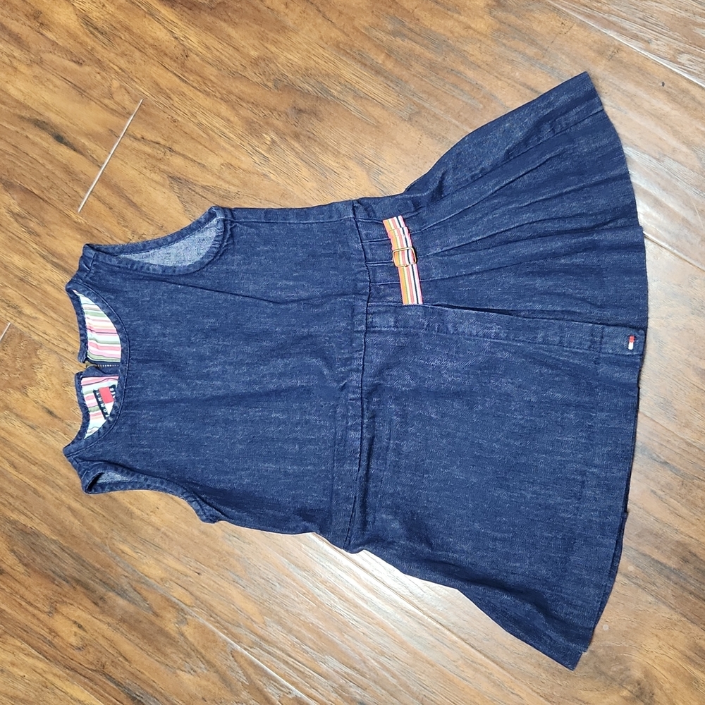 Vintage 90's Tommy Hilfiger Denim Dress with Pleats Toddler Girl Size 3T